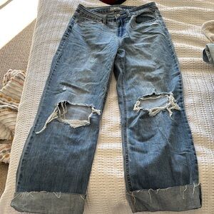 Rewash Distressed Boyfriend Jeans in Blue